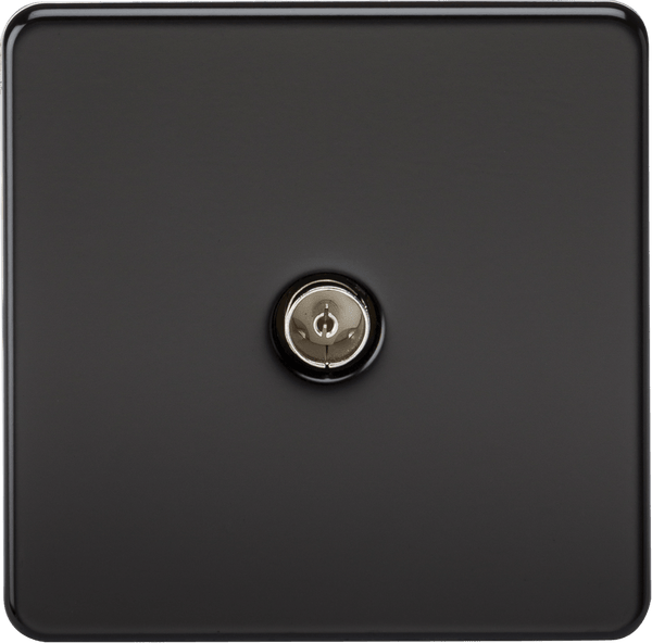 Knightsbridge MLA SF0100MB Screwless 1G TV Outlet (Non-Isolated) - Matt Black - Knightsbridge MLA - Falcon Electrical UK