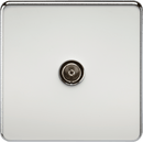 Knightsbridge MLA SF0100PC Screwless 1G TV Outlet (Non-Isolated) - Polished Chrome - Knightsbridge MLA - Falcon Electrical UK