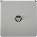 Knightsbridge MLA SF0150BC Screwless 1G SAT TV Outlet (Non-Isolated) - Brushed Chrome - Knightsbridge MLA - Falcon Electrical UK