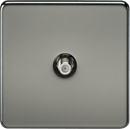Knightsbridge MLA SF0150BN Screwless 1G SAT TV Outlet (Non-Isolated) - Black Nickel - Knightsbridge MLA - Falcon Electrical UK