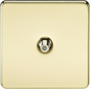Knightsbridge MLA SF0150PB Screwless 1G SAT TV Outlet (Non-Isolated) - Polished Brass - Knightsbridge MLA - Falcon Electrical UK