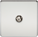 Knightsbridge MLA SF0150PC Screwless 1G SAT TV Outlet (Non-Isolated) - Polished Chrome - Knightsbridge MLA - Falcon Electrical UK
