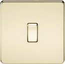 Knightsbridge MLA SF1200PB Screwless 10AX 1G Intermediate Switch - Polished Brass - Knightsbridge MLA - Falcon Electrical UK