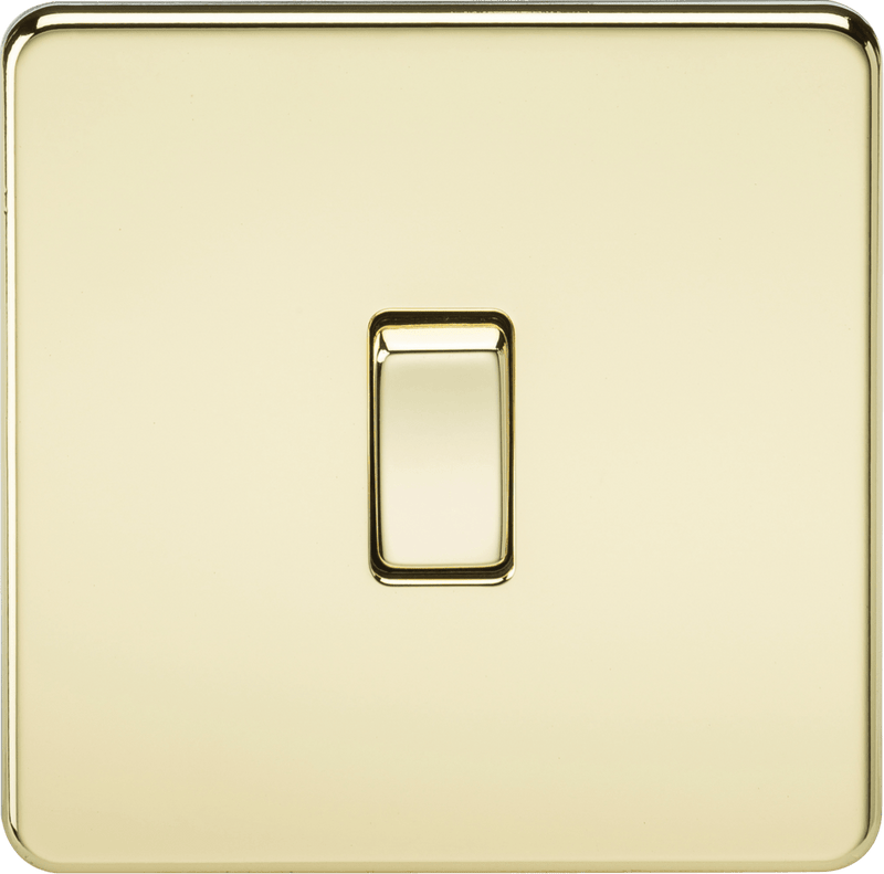 Knightsbridge MLA SF2000PB Screwless 10AX 1G 2-Way Switch - Polished Brass - Knightsbridge MLA - Falcon Electrical UK