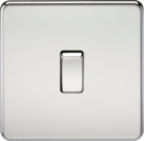 Knightsbridge MLA SF2000PC Screwless 10AX 1G 2-Way Switch - Polished Chrome - Knightsbridge MLA - Falcon Electrical UK