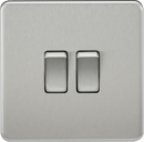 Knightsbridge MLA SF3000BC Screwless 10AX 2G 2-Way Switch - Brushed Chrome - Knightsbridge MLA - Falcon Electrical UK