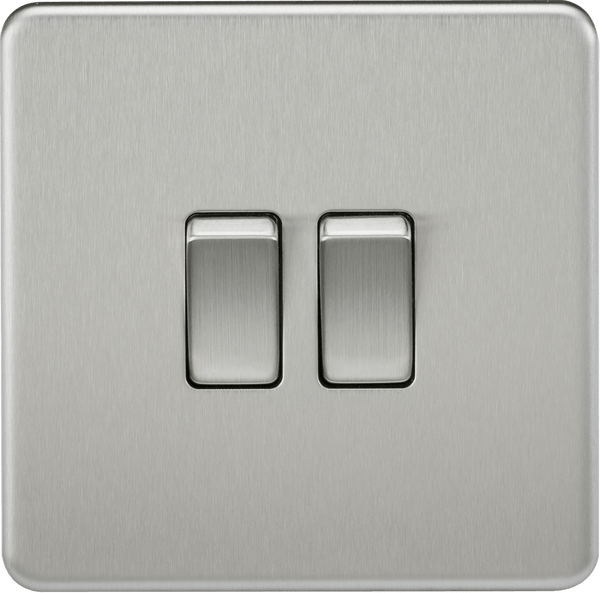 Knightsbridge MLA SF3000BC Screwless 10AX 2G 2-Way Switch - Brushed Chrome - Knightsbridge MLA - Falcon Electrical UK
