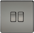 Knightsbridge MLA SF3000BN Screwless 10AX 2G 2-Way Switch - Black Nickel - Knightsbridge MLA - Falcon Electrical UK