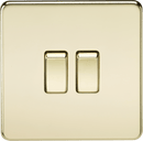 Knightsbridge MLA SF3000PB Screwless 10AX 2G 2-Way Switch - Polished Brass - Knightsbridge MLA - Falcon Electrical UK