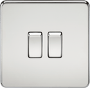 Knightsbridge MLA SF3000PC Screwless 10AX 2G 2-Way Switch - Polished Chrome - Knightsbridge MLA - Falcon Electrical UK
