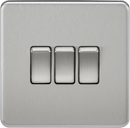 Knightsbridge MLA SF4000BC Screwless 10AX 3G 2-Way Switch - Brushed Chrome - Knightsbridge MLA - Falcon Electrical UK