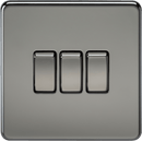 Knightsbridge MLA SF4000BN Screwless 10AX 3G 2-Way Switch - Black Nickel - Knightsbridge MLA - Falcon Electrical UK