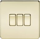 Knightsbridge MLA SF4000PB Screwless 10AX 3G 2-Way Switch - Polished Brass - Knightsbridge MLA - Falcon Electrical UK