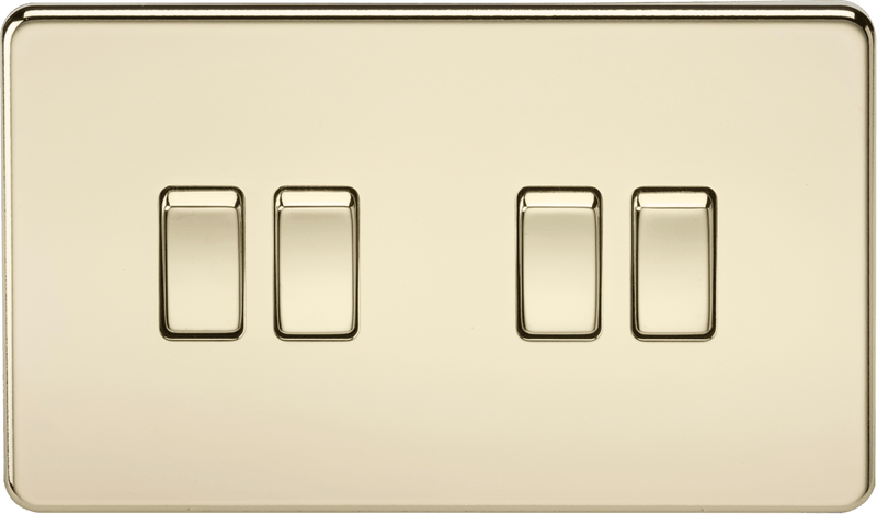 Knightsbridge MLA SF4100PB Screwless 10AX 4G 2-Way Switch - Polished Brass - Knightsbridge MLA - Falcon Electrical UK