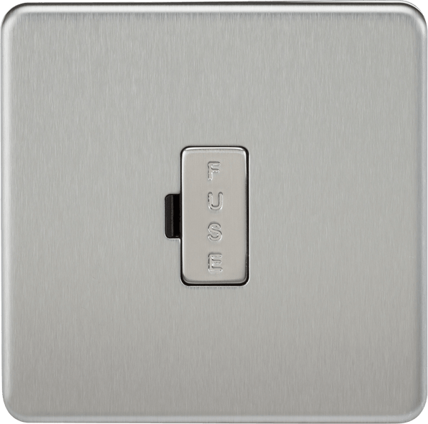 Knightsbridge MLA SF6000BC Screwless 13A Fused Spur Unit - Brushed Chrome - Knightsbridge MLA - Falcon Electrical UK