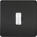 Knightsbridge MLA SF6000MB Screwless 13A Fused Spur Unit - Matt Black with Chrome Fuse Cap - Knightsbridge MLA - Falcon Electrical UK