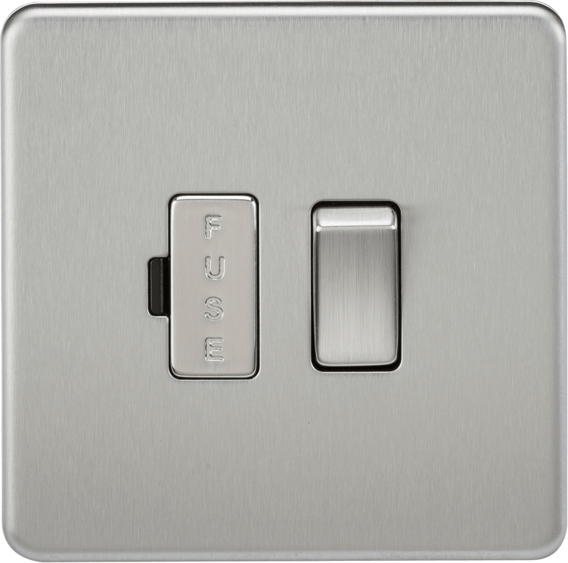 Knightsbridge MLA SF6300BC Screwless 13A Switched Fused Spur Unit - Brushed Chrome - Knightsbridge MLA - Falcon Electrical UK