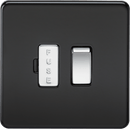 Knightsbridge MLA SF6300MB Screwless 13A Switched Fused Spur Unit - Matt Black with Chrome Rocker - Knightsbridge MLA - Falcon Electrical UK