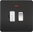 Knightsbridge MLA SF6300NMB Screwless 13A Switched Fused Spur Unit with Neon - Matt Black With Chrome Rocker - Knightsbridge MLA - Falcon Electrical UK