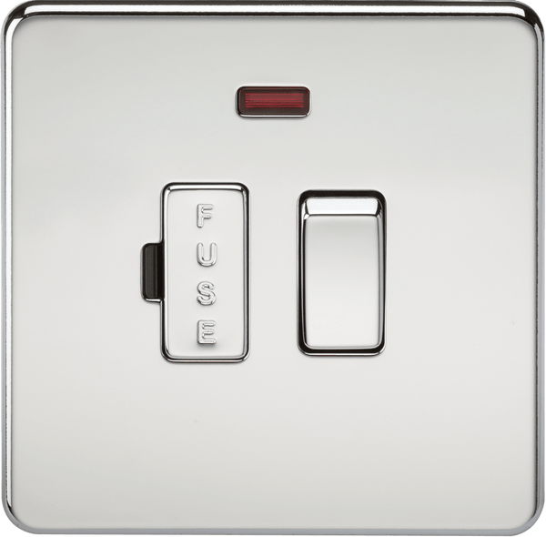 Knightsbridge MLA SF6300NPC Screwless 13A Switched Fused Spur Unit with Neon - Polished Chrome - Knightsbridge MLA - Falcon Electrical UK