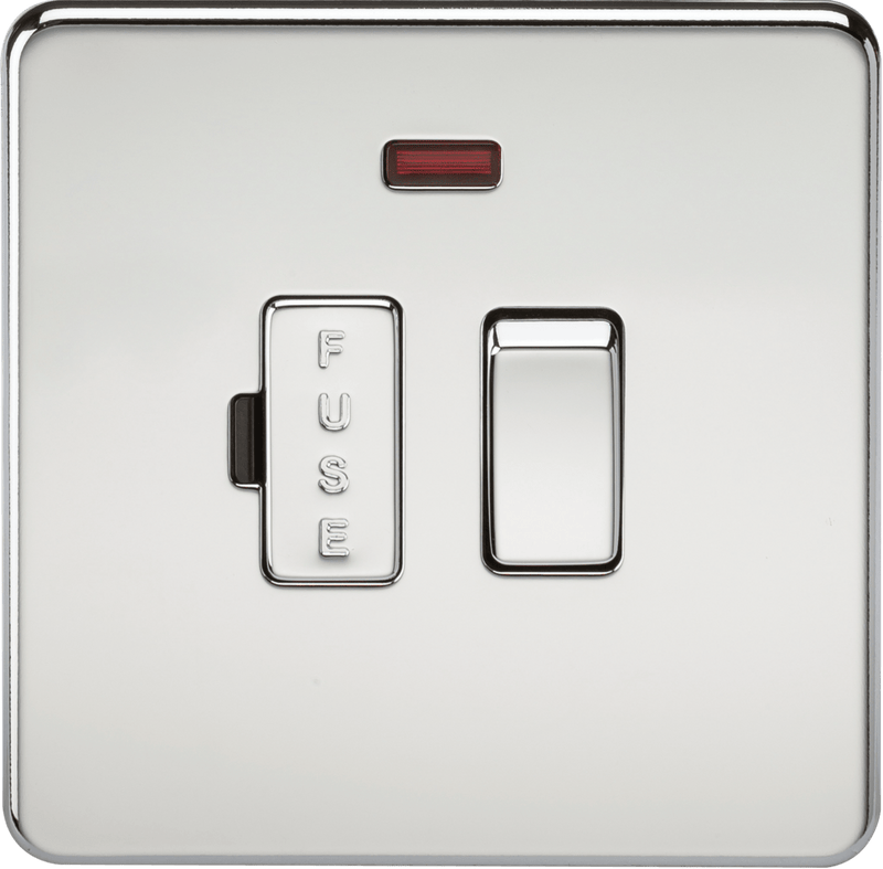 Knightsbridge MLA SF6300NPC Screwless 13A Switched Fused Spur Unit with Neon - Polished Chrome - Knightsbridge MLA - Falcon Electrical UK