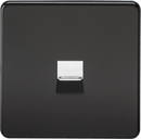 Knightsbridge MLA SF7400MB Screwless Telephone Extension Socket - Matt Black with Chrome Shutter - Knightsbridge MLA - Falcon Electrical UK