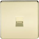 Knightsbridge MLA SF7400PB Screwless Telephone Extension Socket - Polished Brass - Knightsbridge MLA - Falcon Electrical UK