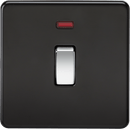 Knightsbridge MLA SF8341NMB Screwless 20A 1G DP Switch with Neon - Matt Black with Chrome Rocker - Knightsbridge MLA - Falcon Electrical UK