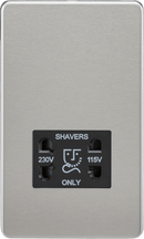 Knightsbridge MLA SF8900BC Screwless 115V/230V Dual Voltage Shaver Socket - Brushed Chrome - Knightsbridge MLA - Falcon Electrical UK