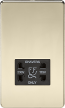 Knightsbridge MLA SF8900PB Screwless 115V/230V Dual Voltage Shaver Socket - Polished Brass - Knightsbridge MLA - Falcon Electrical UK