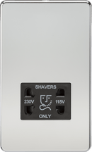Knightsbridge MLA SF8900PC Screwless 115V/230V Dual Voltage Shaver Socket - Polished Chrome - Knightsbridge MLA - Falcon Electrical UK
