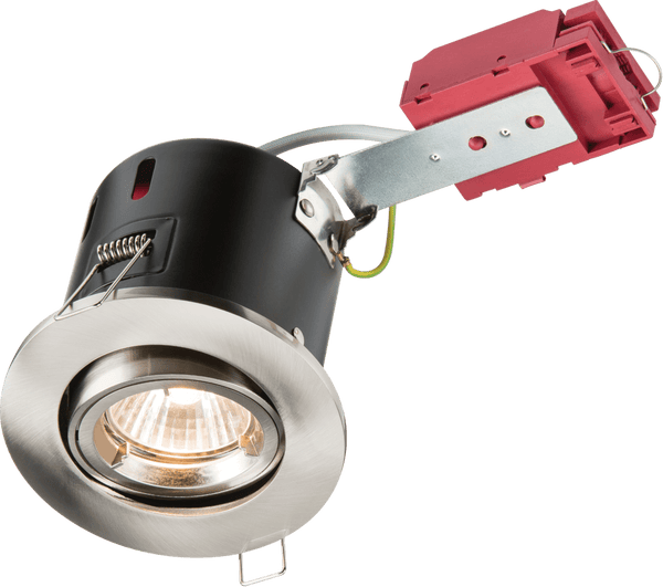 Knightsbridge MLA VFRSGICCBR 230V IP20 50W GU10 IC Fire-Rated Tilt Downlight Brushed Chrome - Knightsbridge MLA - Falcon Electrical UK