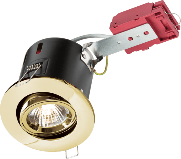 Knightsbridge MLA VFRSGICB 230V IP20 50W GU10 IC Fire-Rated Tilt Downlight Brass - Knightsbridge MLA - Falcon Electrical UK