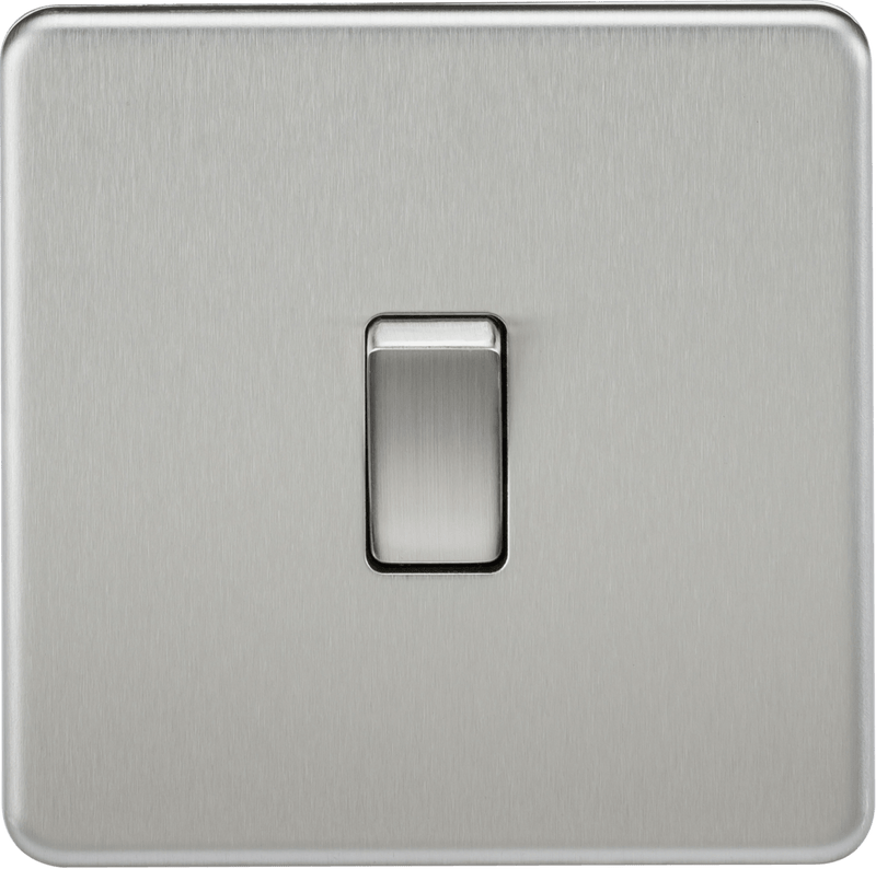 Knightsbridge MLA SF1200BC Screwless 10AX 1G Intermediate Switch - Brushed Chrome - Knightsbridge MLA - Falcon Electrical UK