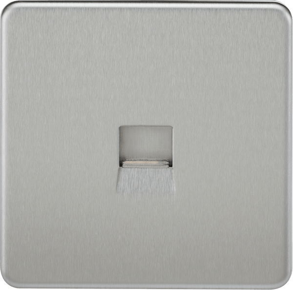 Knightsbridge MLA SF7300BC Screwless Telephone Master Socket - Brushed Chrome - Knightsbridge MLA - Falcon Electrical UK