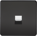 Knightsbridge MLA SF7300MB Screwless Telephone Master Socket -Matt Black with Chrome Shutter - Knightsbridge MLA - Falcon Electrical UK