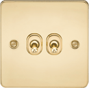 Knightsbridge MLA FP2TOGPB Flat Plate 10AX 2G 2-way toggle switch - polished brass - Knightsbridge MLA - Falcon Electrical UK