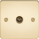 Knightsbridge MLA FP0100PB Flat Plate 1G TV Outlet (non-isolated) - Polished Brass - Knightsbridge MLA - Falcon Electrical UK