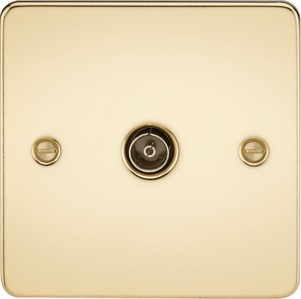 Knightsbridge MLA FP0100PB Flat Plate 1G TV Outlet (non-isolated) - Polished Brass - Knightsbridge MLA - Falcon Electrical UK