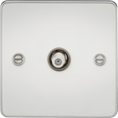 Knightsbridge MLA FP0150PC Flat Plate 1G SAT TV Outlet (non-isolated) - Polished Chrome - Knightsbridge MLA - Falcon Electrical UK