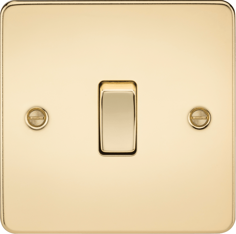 Knightsbridge MLA FP1200PB Flat Plate 10AX 1G Intermediate Switch - Polished Brass - Knightsbridge MLA - Falcon Electrical UK