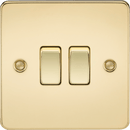 Knightsbridge MLA FP3000PB Flat Plate 10AX 2G 2-way switch - polished brass - Knightsbridge MLA - Falcon Electrical UK