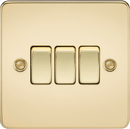 Knightsbridge MLA FP4000PB Flat Plate 10AX 3G 2-way switch - polished brass - Knightsbridge MLA - Falcon Electrical UK