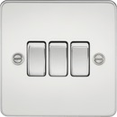 Knightsbridge MLA FP4000PC Flat Plate 10AX 3G 2-way switch - polished chrome - Knightsbridge MLA - Falcon Electrical UK