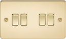 Knightsbridge MLA FP4100PB Flat Plate 10AX 4G 2-way switch - polished brass - Knightsbridge MLA - Falcon Electrical UK