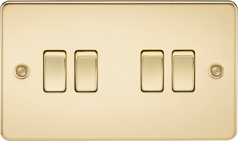 Knightsbridge MLA FP4100PB Flat Plate 10AX 4G 2-way switch - polished brass - Knightsbridge MLA - Falcon Electrical UK