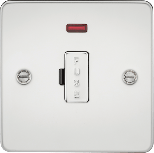 Knightsbridge MLA FP6000NPC Flat Plate 13A fused spur unit with neon - polished chrome - Knightsbridge MLA - Falcon Electrical UK
