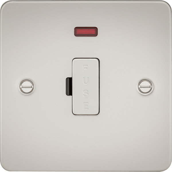 Knightsbridge MLA FP6000NPL Flat Plate 13A fused spur unit with neon - pearl - Knightsbridge MLA - Falcon Electrical UK