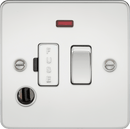 Knightsbridge MLA FP6300FPC Flat Plate 13A switched fused spur unit with neon and flex outlet - polished chrome - Knightsbridge MLA - Falcon Electrical UK