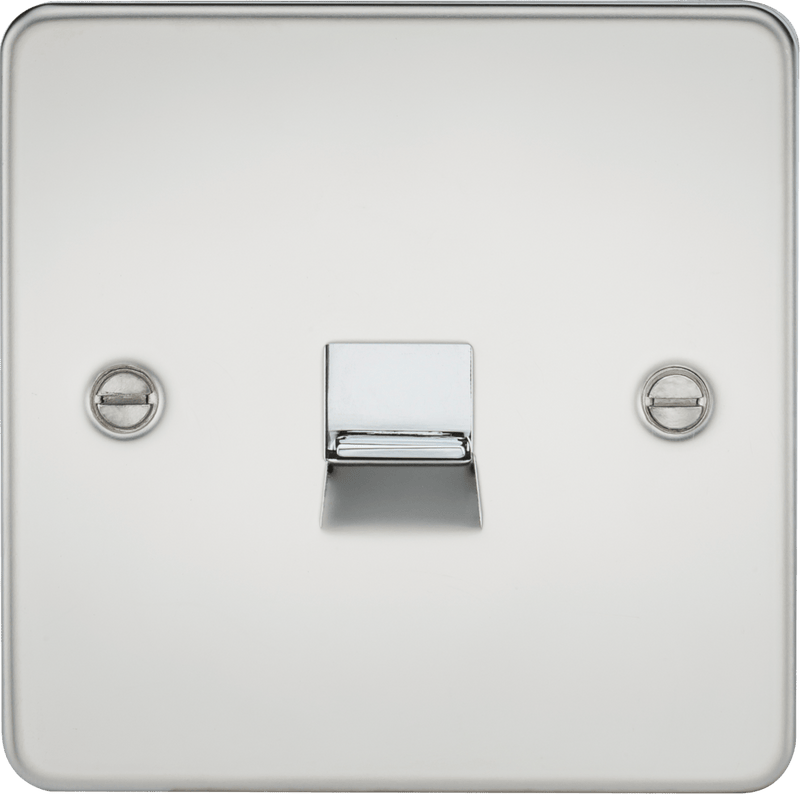 Knightsbridge MLA FP7400PC Flat Plate Telephone extension socket - polished chrome - Knightsbridge MLA - Falcon Electrical UK